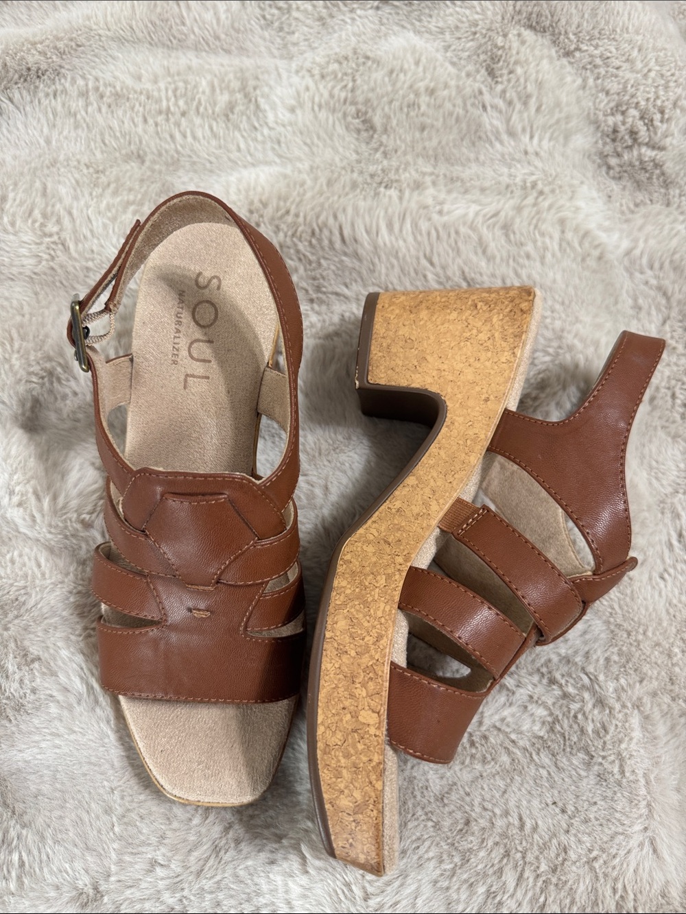 Soul Naturalizer Women's Brown Cork Sandals- size 8